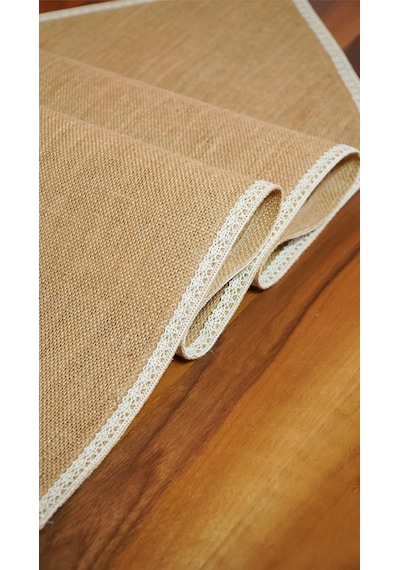 Viemso Dantel Kenarlı Jüt Runner 40x150 Diğer