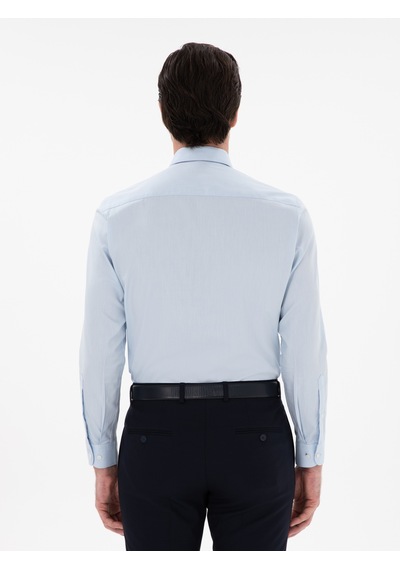 Cacharel Açık Mavi Slim Fit Pamuklu Oxford Gömlek Denım