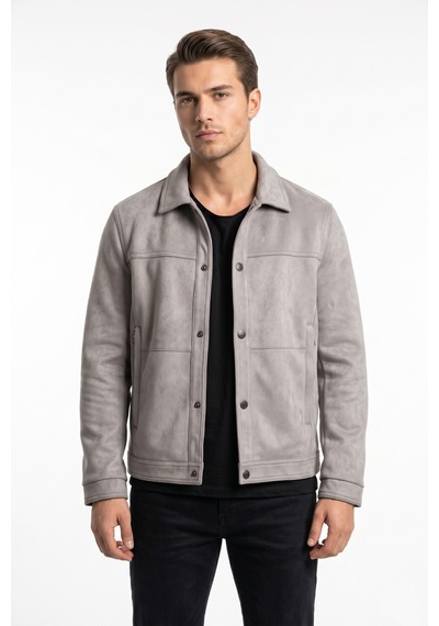 Dynamo Erkek Siyah Regular Fit Mevsimlik Süet Spor Mont Bgl-st05437 Gri