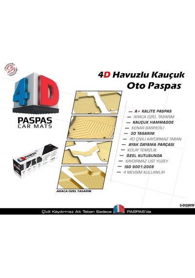 S-dizayn Peugeot 3008 Allure 4d Havuzlu Paspas 2016-2023
