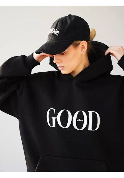 Startmore Unisex My Girlfriend Sweatshirt Hoodie Beyaz Siyah