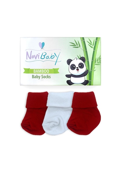Novibaby 3'lü Bambu Yenidoğan Bebek Çorabı I Flag I 0-6 ay "Karışık Renkli"