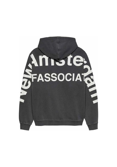 American Rag Cie Slightly Oversized Unisex Logo Line Hoodie - Rahat Ve Şık Kapüşonlu Süveter Siyah