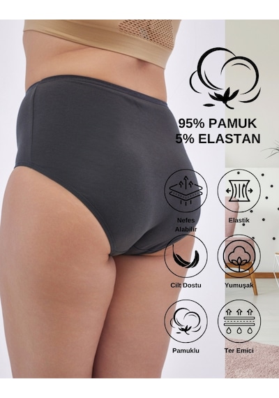 Alya Underwear Kadın Extra Battal Külot - 5 Adet Beyaz 8xl, 9xl, 10xl P09