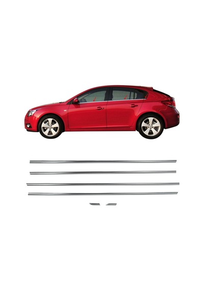 Chevrolet Cruze Hb Krom Cam Çıtası Takımı 6 Prç Paslanmaz Çelik N11.4346