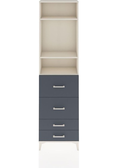 Arges Dolap 3 Raflı 4 Çekmeceli 60x30x221 Aytaşı-antrasit Aytaşı