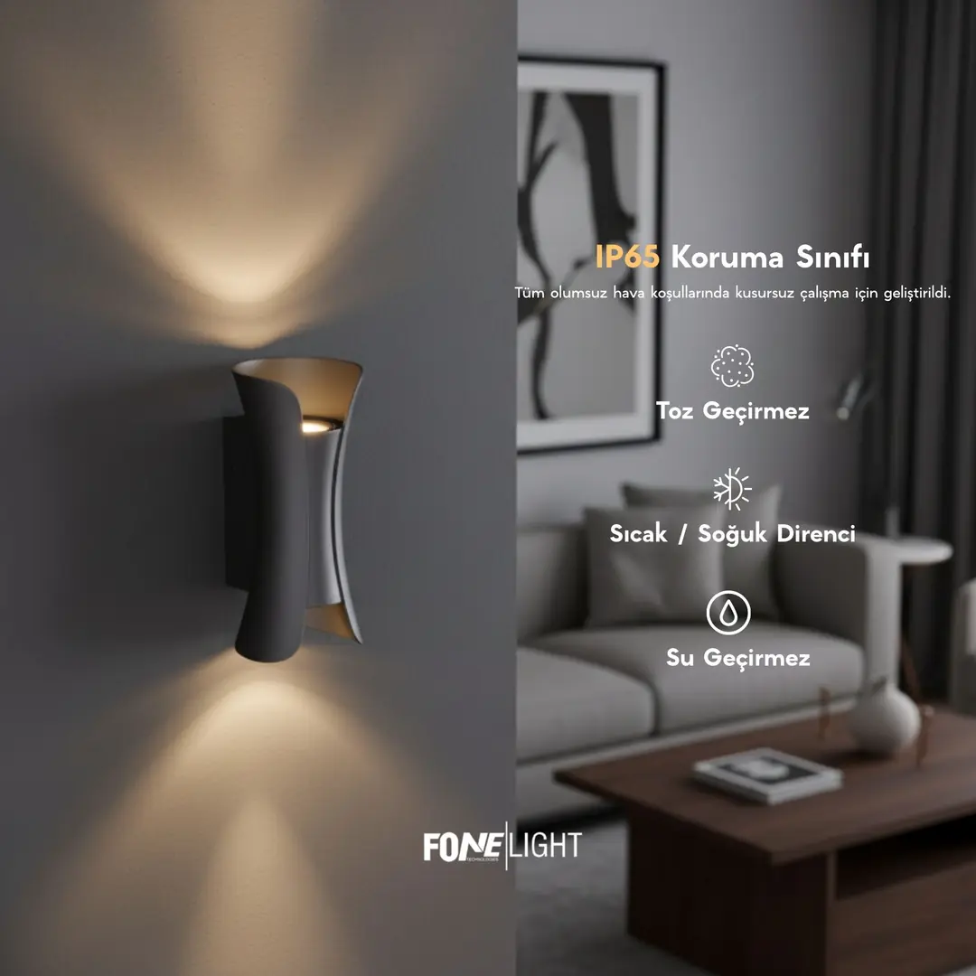 Fonelight Butterfly Dış Mekan Alüminyum Duvar Apliği Antrasit