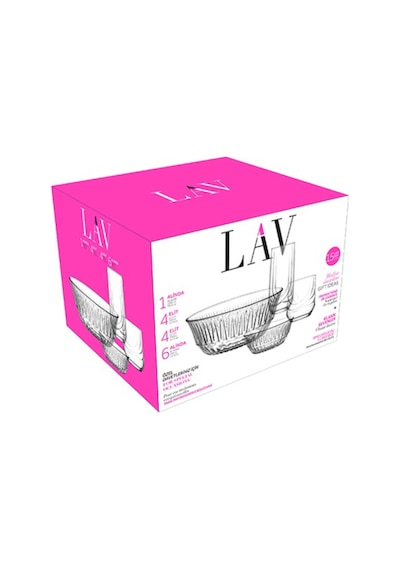 Lav Life Cam Bardak Seti 15'li (1 Büyük Kase, 6 Küçük Boy Kase, 4 Meşrubat Bardağı, 4 Viski Bardağı)