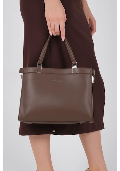 Silver Polo Sp1237 Kadın El Çantası Cilt Kahve-kahve