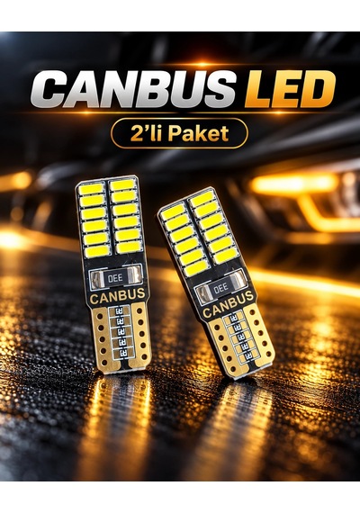 T10 Beyaz Park Led Oto Ampul Güçlü Işık, 12v 2 Adet