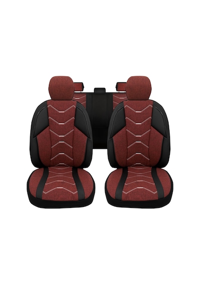 Minderland Verita Elegance Serisi Oto Koltuk Kılıfı, Keten-deri / Bordo, Renault 12 İle Uyumlu