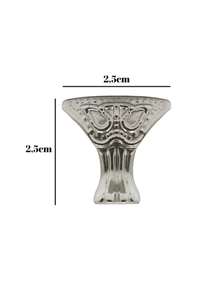 Pati Metal Ayak Çeyiz Ve Hediye Kutusu Mobilya Ayağı 2,5cm Gümüş 2 Adet Gümüş