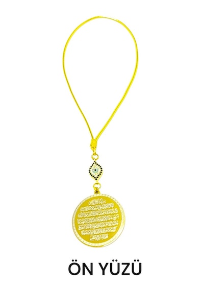Zirkon Taşlı Nazar Detaylı Gold Çelik Çift Taraflı Ayetel Kürsi/