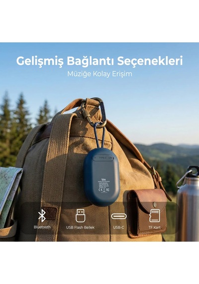 Bix Bxws01 Bluetooth 6.0 Ipx4 Suya Dayanıklı 8w Taşınabilir Hoparlör Microsd & Usb Destekli Speaker Mavi