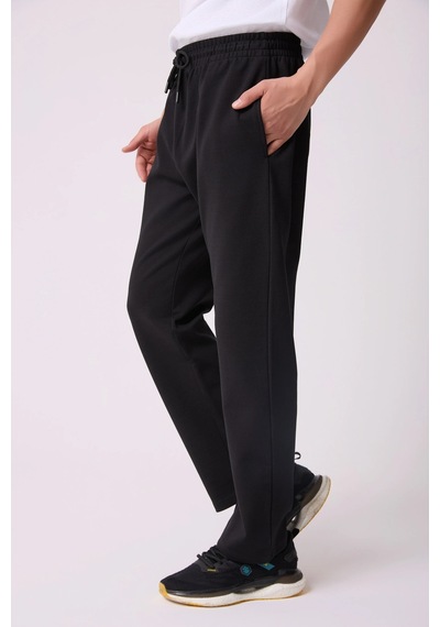 Defys Erkek Beli Lastikli Düz Paça Cepli Regular Fit Pantolon Siyah - 747388787 Siyah