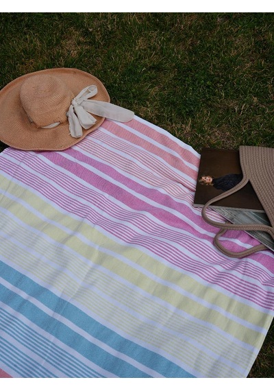 %100 Pamuk 90x160 Cm Unisex Plaj Havlusu Baveno Desen004