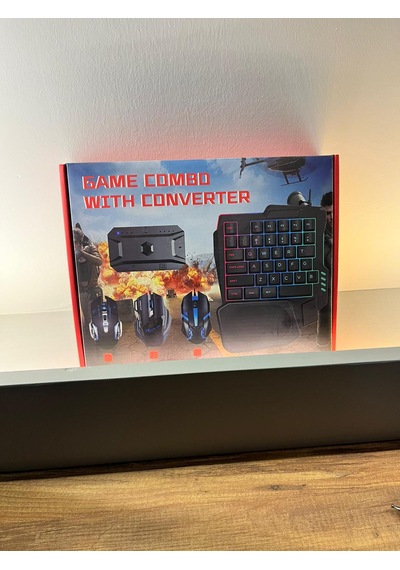 Kom 2+1 Klavye Mouse Mobil Oyunlar İçin Uyumlu Rgb Aydınlatmalı Tek El Klavye Lazer