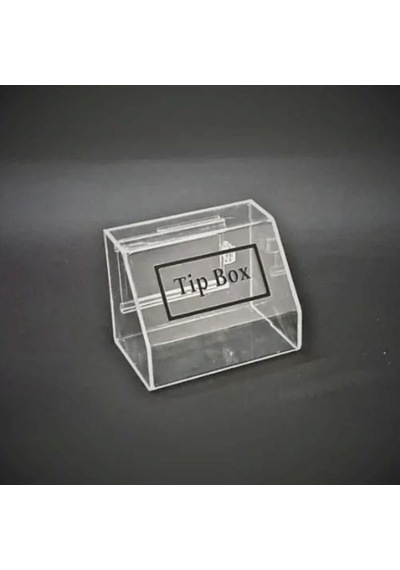 Tipbox - Bahşiş Kutusu Şeffaf - 15x10xh12cm