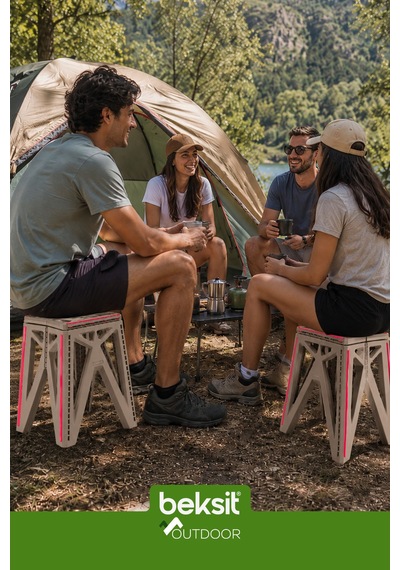 Outdoor Herkül L Katlanır Reflektörlü Tabure 2'li Bej Bej Bej