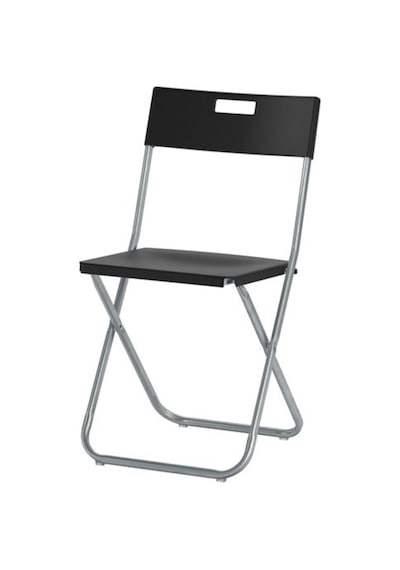 Sumuhome Ikea Gunde Katlanabilir Sandalye Taşınır Siyah Galvanizli Çelik