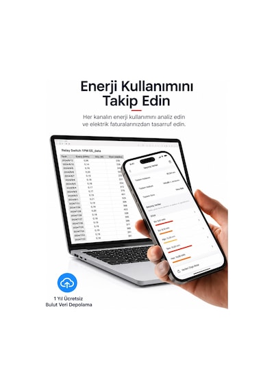 Akıllı Röle Anahtarı Tekli Enerji Ölçümlü
