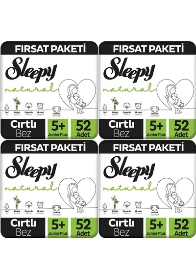 Sleepy Bebek Bezi Naturel 13-20kg Junior Plus 208 Adet 5+ Numara