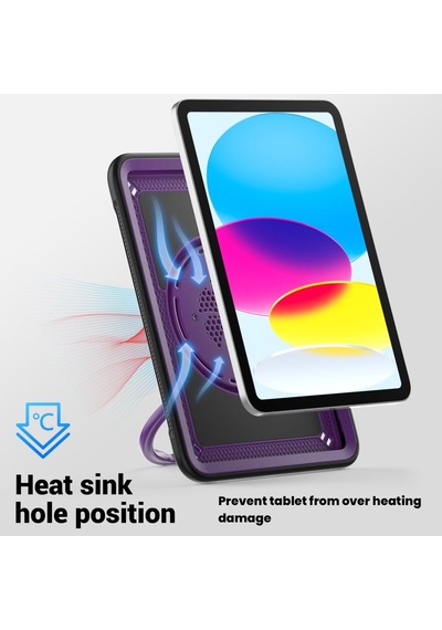 Apple Uyumlu iPad Air 11inç M4/m3/m2 2026-2024 Kılıf Askılı Silikon Handle Ring Yüzüklü Amour Tank Case