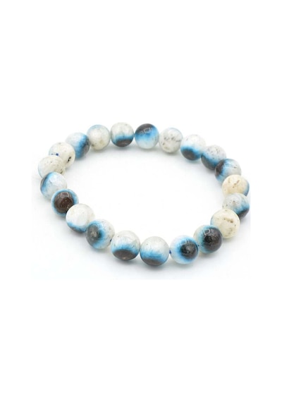 Hakiki Doğal Blue Ice Glaserit Taşı Bileklik 9 Mm Mavi