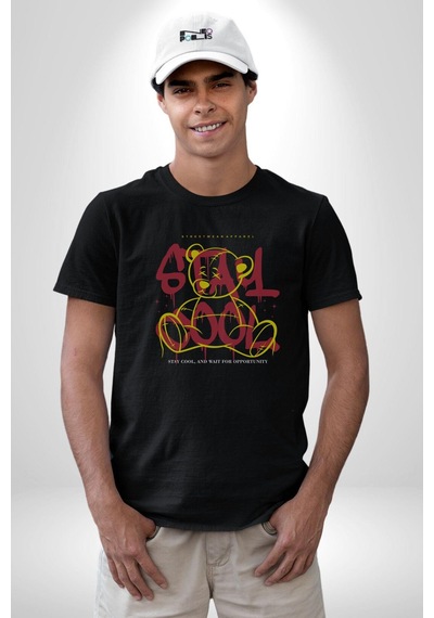 Game Oyun Alanı Unisex Unisex Siyah Organik Baskılı T-shirt Penye Yüksek Kalite Siyah