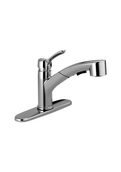 Delta Faucet 4140-tp-dst Collins Tek Saplı Trakt-paket Çekmeli Mutfak Bataryası, Krom Açık Beyaz