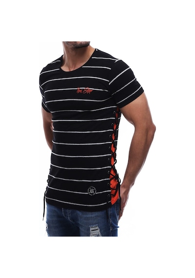 Madmext Yandan Bağcıklı Siyah Tişört 2567