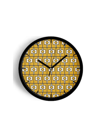 Soyut - Geometrik Temalı Modern Duvar Saati - 25cm - Önü Camlı Siyah Kasa - Sessiz Mekanizma-jh0345 Siyah