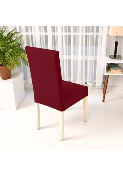 Esnek Sandalye Kılıfı Likralı, Kaymaz, Yıkanabilir, Kalın Lastikli Modern Kılıfı Bordo