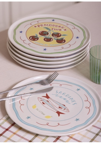 The Mia Itl0002 Italian Summer Servis Tabağı 6lı Set 26 Cm Çok Renkli