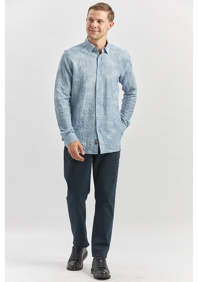 İmza Koyu Mavi Uzun Kollu Baskılı Gofreli Düğmeli Yaka Cepsiz Pamuklu Likralı Slim Fit Gömlek 1004240100 Koyu Mavi İmza Koyu Mavi Uzun Kollu Baskılı Gofreli Düğmeli Yaka Cepsiz Pamuklu Likralı Slim Fit Gömlek 1004240100 Koyu Mavi
