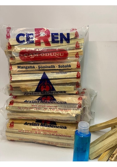 Tutuşturmalık Mangal.Şömine. Semaver Çam Odunu 3Lü Paket Jel Hedi