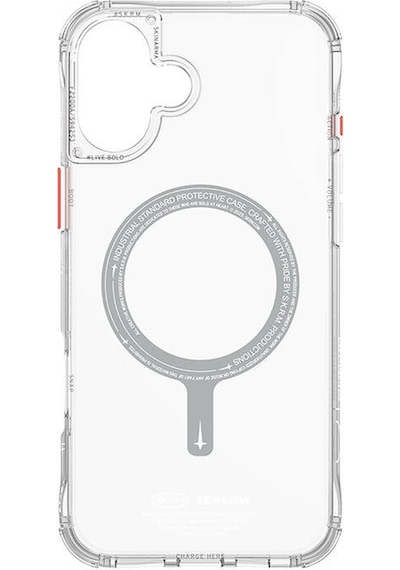 Apple iPhone 16 Plus Uyumlu Kılıf Magsafe Şarj Özellikli Şeffaf Airbag Tasarımlı Skinarma Saido Şeffaf
