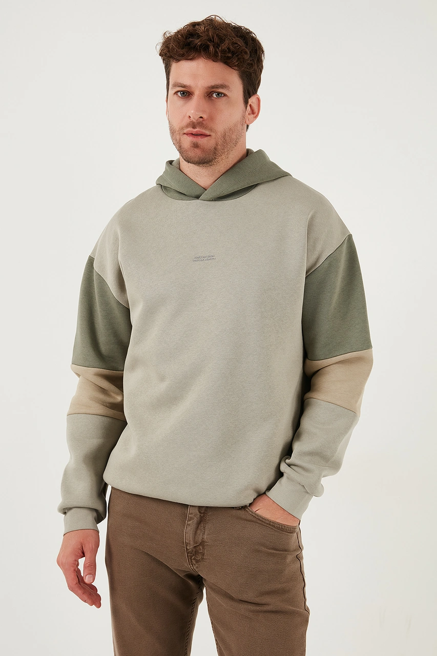 Buratti Pamuklu Relaxed Fit Kapüşonlu Içi Tüylü Yumuşak Şardonlu 2' Li Paket Erkek Sweat 5905299S2 Ekru-Taş
