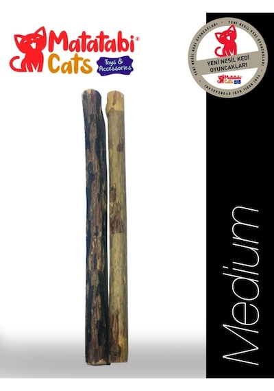 Matatabi Cats Matatabi Stick Medium Doğal Kedi Çiğneme Çubuğu, Kedi Oyuncağı 2'li Kedi Otu/nanesi Değildir