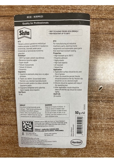 Sista Rtv Silikon Sıvı Conta 50Gr.