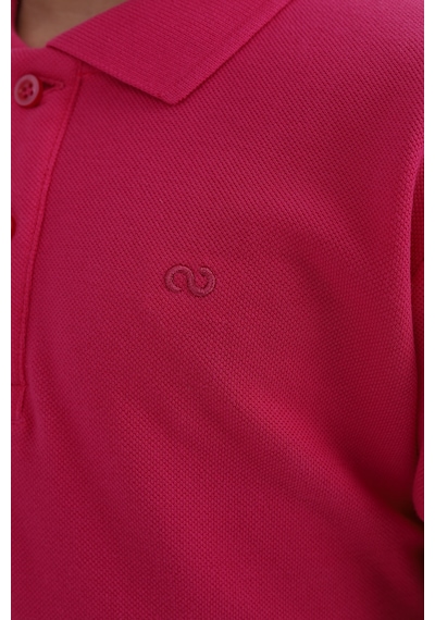 Toontoy Kids Toontoy Unisex Polo Yaka Düğmeli Uzun Kısa Tişört Fuşya