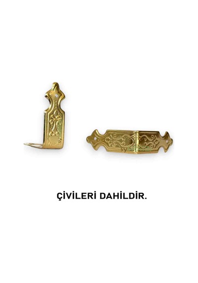 Dekoratif Kutu Kenarı 4 Adet Kutu Sandık Aksesuar Sarı Sarı