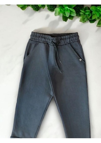 Zekids Erkek Çocuk Basic Pamuklu Eşofman Alt-14201 Füme