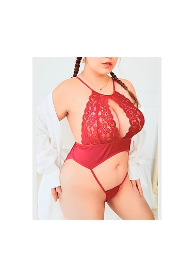 Mentra Online Özel Tasarım Kırmızı Dantelli Bodysouit