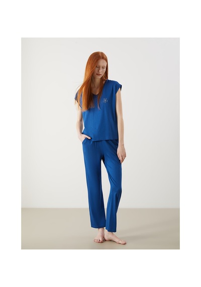 Lcw Dream Mavi V Yaka Modal Karışımlı Kadın Pijama Takımı