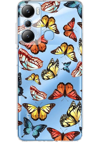 İnfinix Hot 20i İle Uyumlu Water Color 2 Kamera Korumalı Şeffaf Kılıf Şeffaf