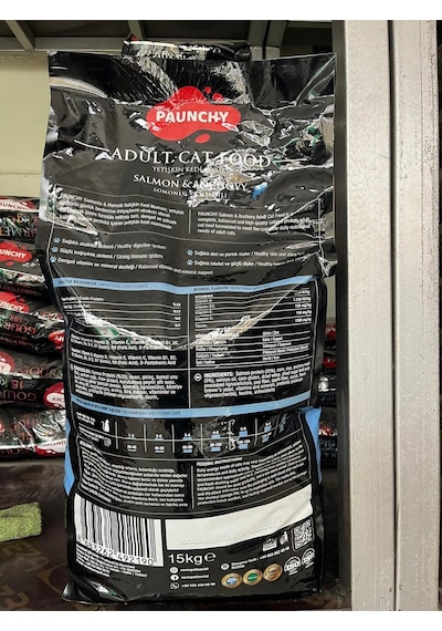 Paunchy Somonlu ve Hamsili Yetişkin Kedi Maması 15 KG