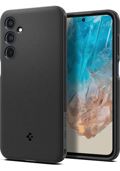 Spigen Galaxy M35 5g İle Uyumlu Kılıf Essential Sand Blast Back Matte Black Siyah