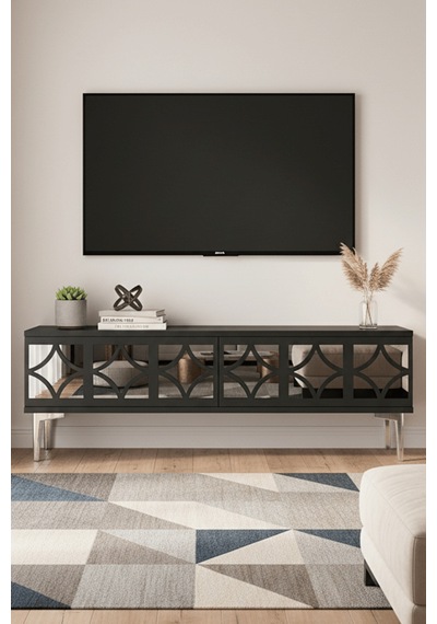 Tsa1236as - Öztv120 Tv Stand, Tv Sehpası Antrasit - Sılver 120cm