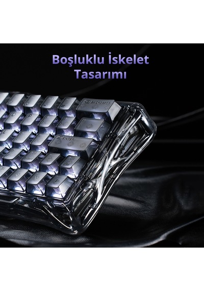 Gravastar Mercury V60 Manyetik Switch Gaming Klavye, Kablolu, İngilizce Q, Onyx Crystal
